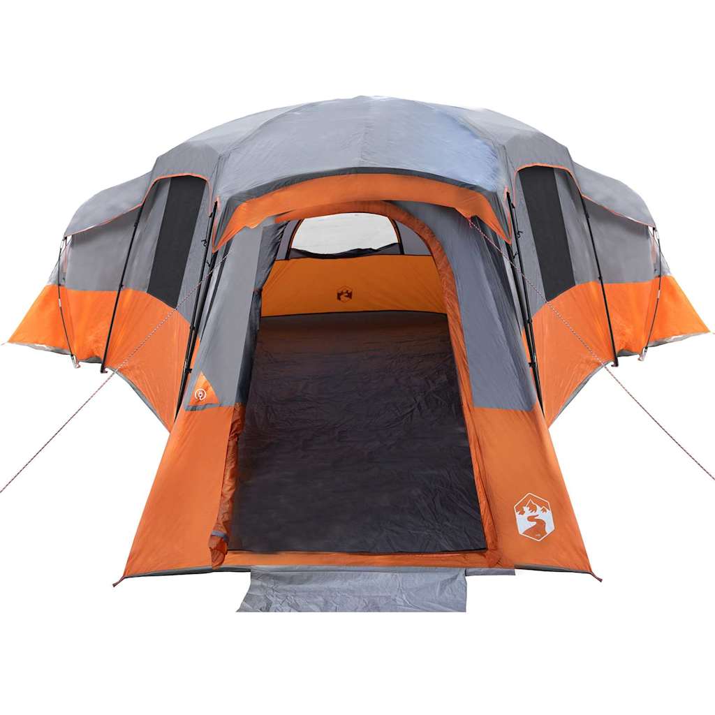 vidaXL Family Tent 20-Person Grey and Orange Taffeta Waterproof 4