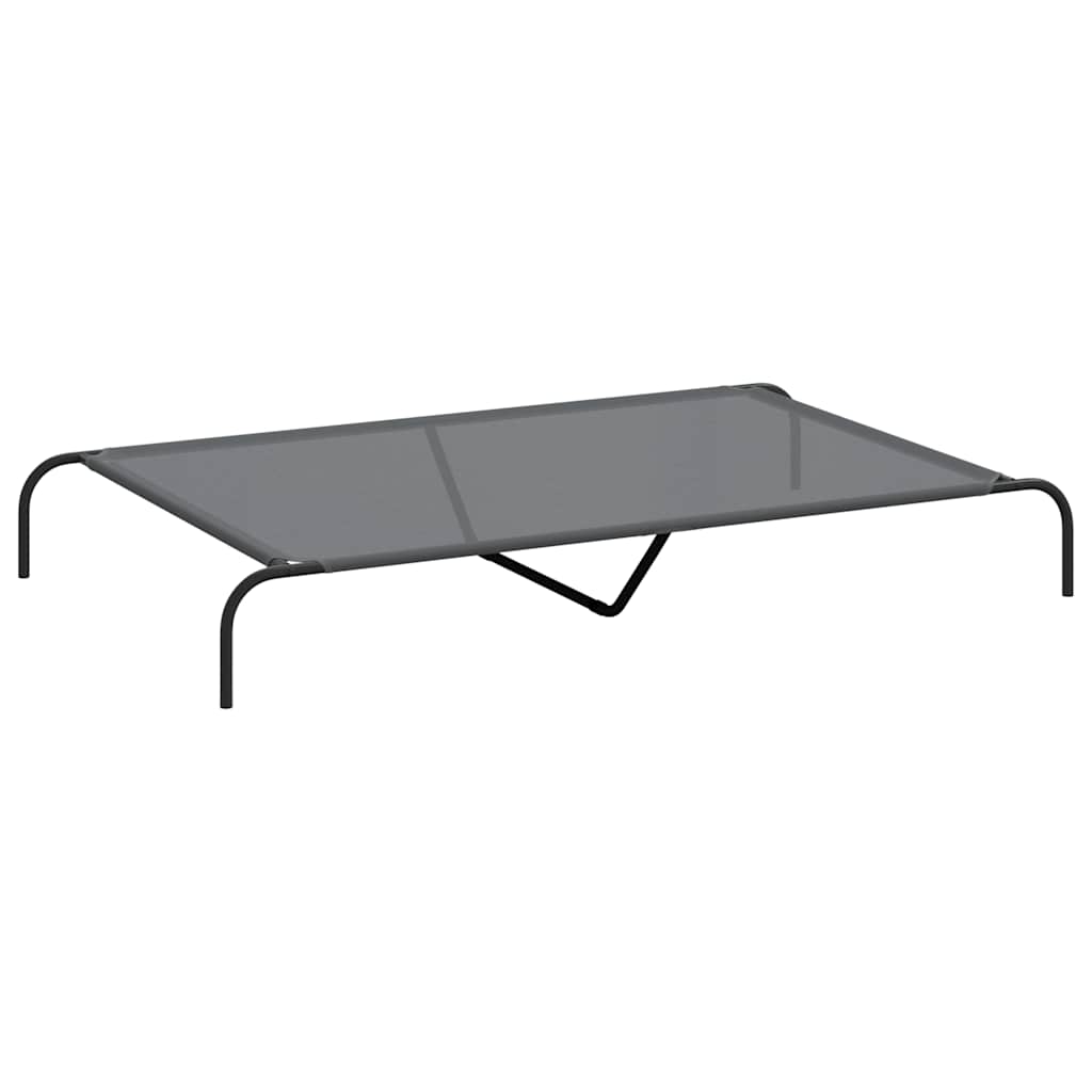 Elevated Dog Bed 150x90x20 cm and Steel Textilene Grey
