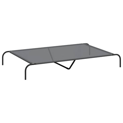 Elevated Dog Bed 150x90x20 cm and Steel Textilene Grey