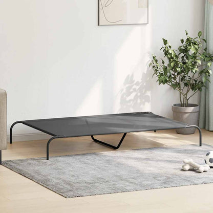 Elevated Dog Bed 150x90x20 cm and Steel Textilene Grey