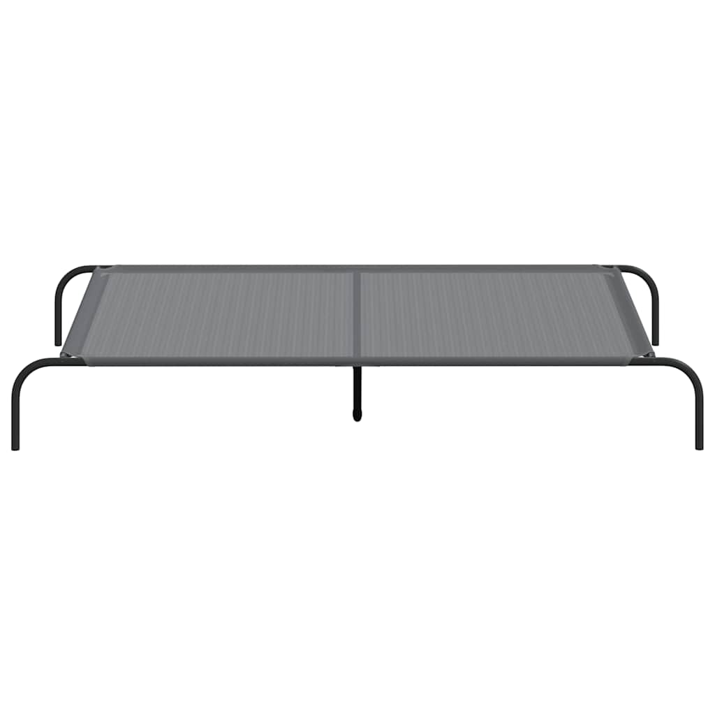 Elevated Dog Bed 150x90x20 cm and Steel Textilene Grey