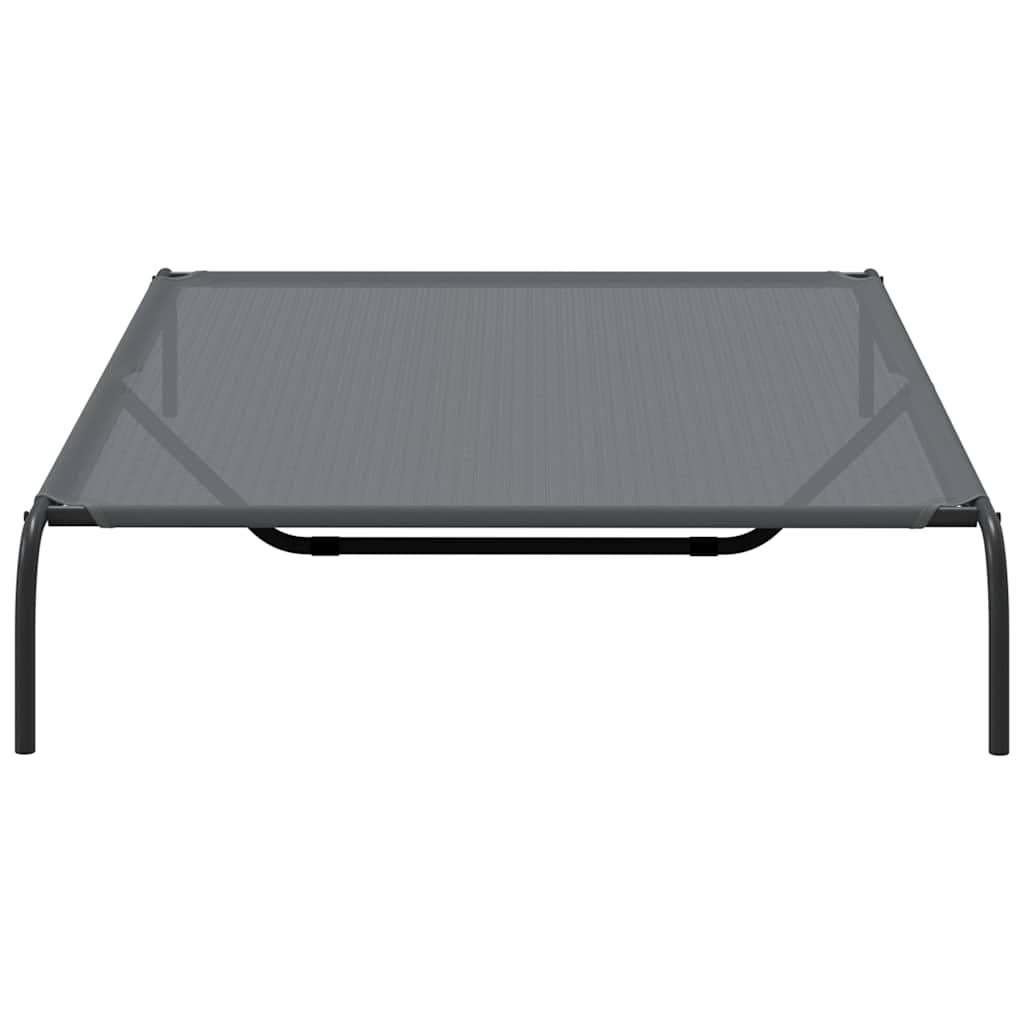Elevated Dog Bed 150x90x20 cm and Steel Textilene Grey