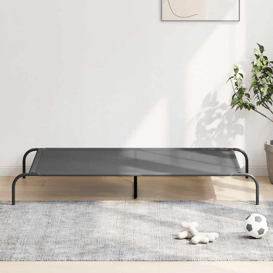 Elevated Dog Bed 150x90x20 cm and Steel Textilene Grey
