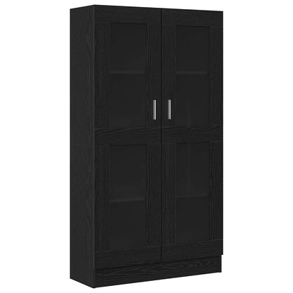 Vitrine Cabinet 82.5x30.5x150 cm Engineered Wood Black oak
