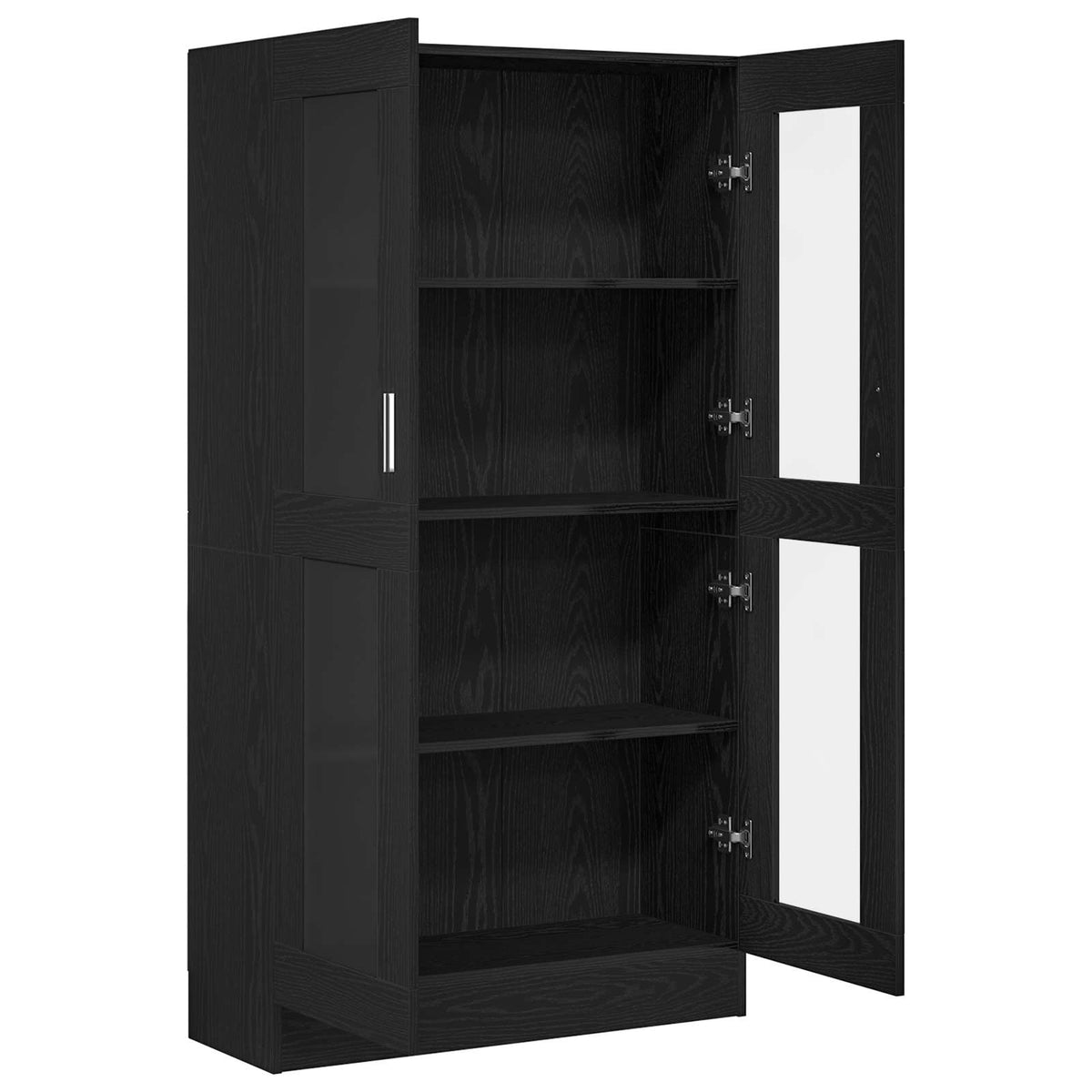 Vitrine Cabinet 82.5x30.5x150 cm Engineered Wood Black oak