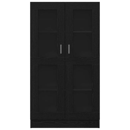 Vitrine Cabinet 82.5x30.5x150 cm Engineered Wood Black oak