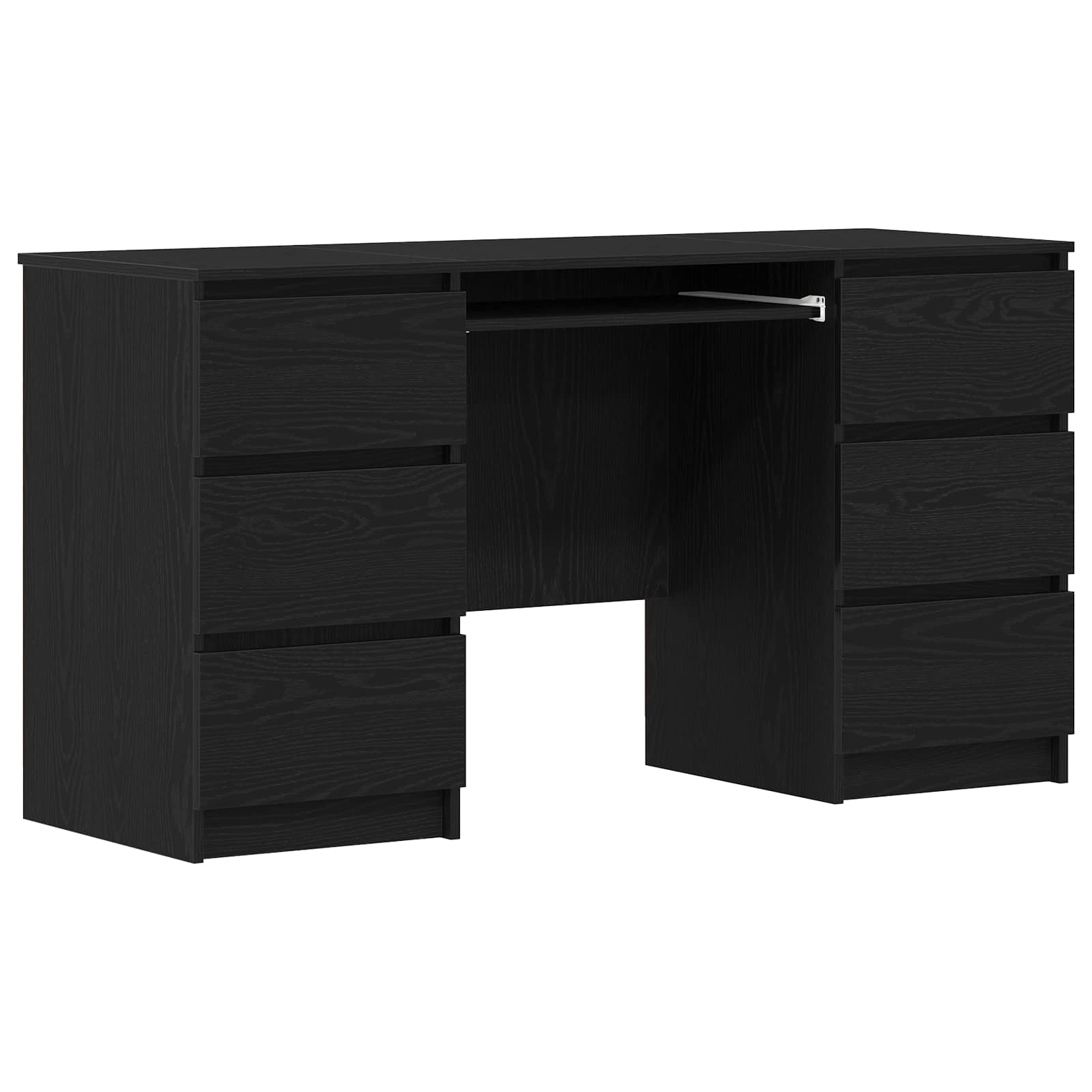 vidaXL Desk Black Oak Engineered Wood 140 x 50 x 76 cm 2