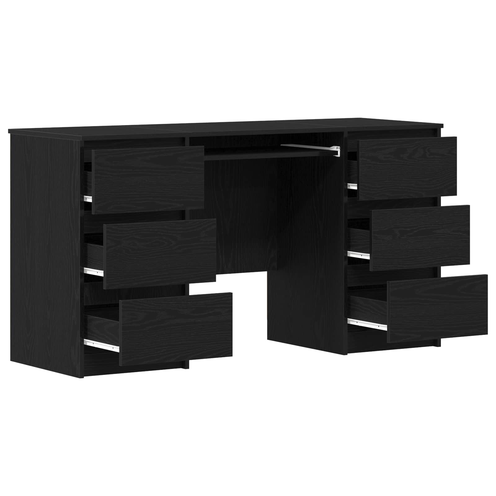 vidaXL Desk Black Oak Engineered Wood 140 x 50 x 76 cm 5