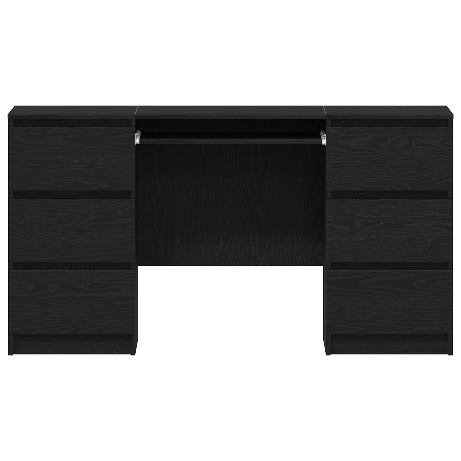 vidaXL Desk Black Oak Engineered Wood 140 x 50 x 76 cm 6