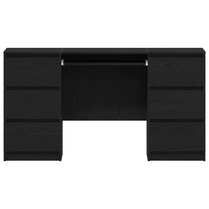 vidaXL Desk Black Oak Engineered Wood 140 x 50 x 76 cm 6