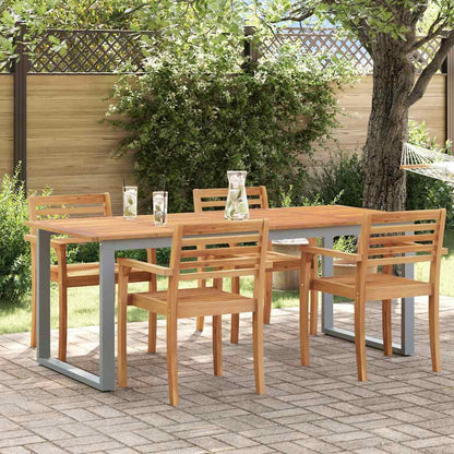 vidaXL Garden Table Grey 200 x 90 x 75 cm Solid Acacia Wood 1