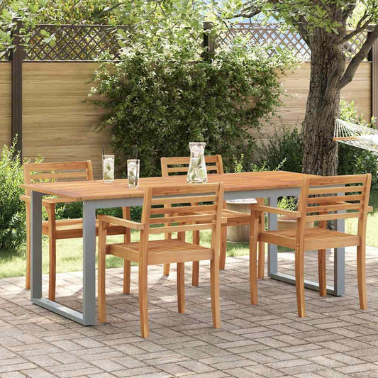 vidaXL Garden Table Grey 200 x 90 x 75 cm Solid Acacia Wood 1