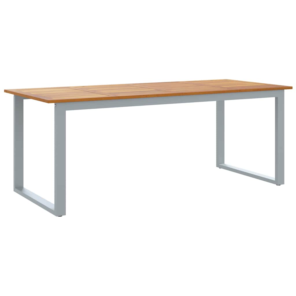 vidaXL Garden Table Grey 200 x 90 x 75 cm Solid Acacia Wood 2