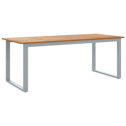 vidaXL Garden Table Grey 200 x 90 x 75 cm Solid Acacia Wood 2