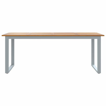 vidaXL Garden Table Grey 200 x 90 x 75 cm Solid Acacia Wood 5