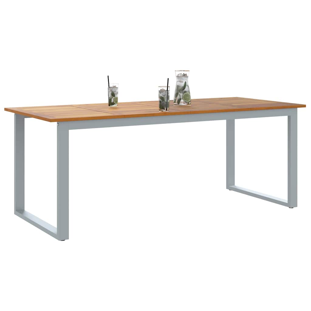 vidaXL Garden Table Grey 200 x 90 x 75 cm Solid Acacia Wood 3