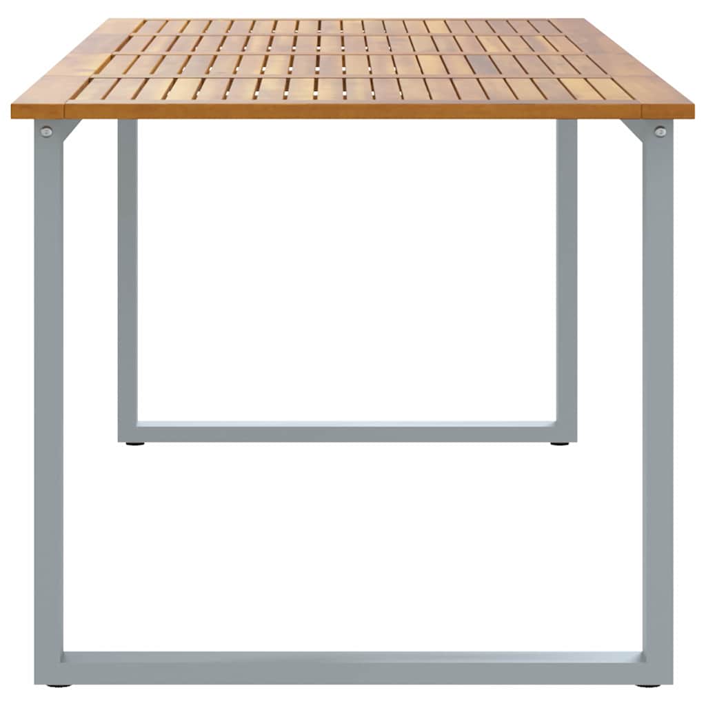 vidaXL Garden Table Grey 200 x 90 x 75 cm Solid Acacia Wood 6
