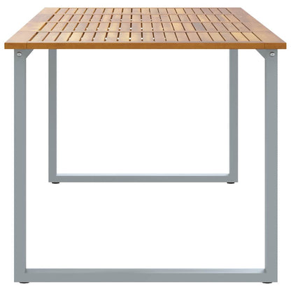 vidaXL Garden Table Grey 200 x 90 x 75 cm Solid Acacia Wood 6