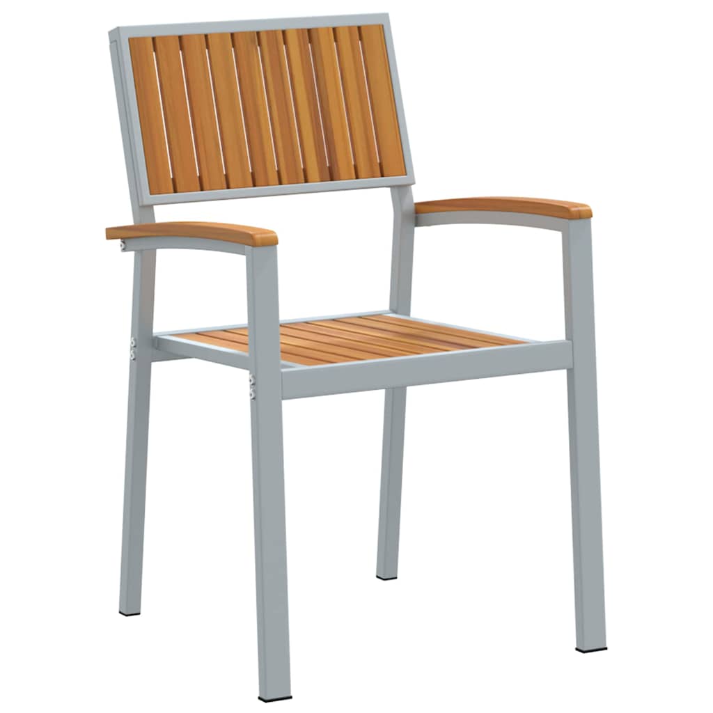 vidaXL Stacking Chair 4 pcs Brown Solid Acacia Wood Stackable 4