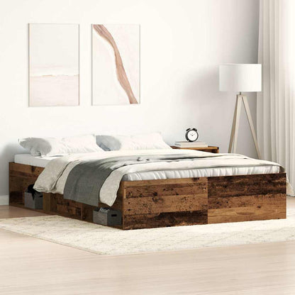 Bed Frame without Mattress 135x190 cm Double Old wood