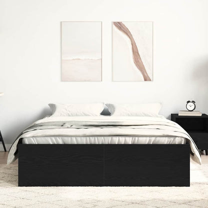 Bed Frame without Mattress 135x190 cm Double Black oak