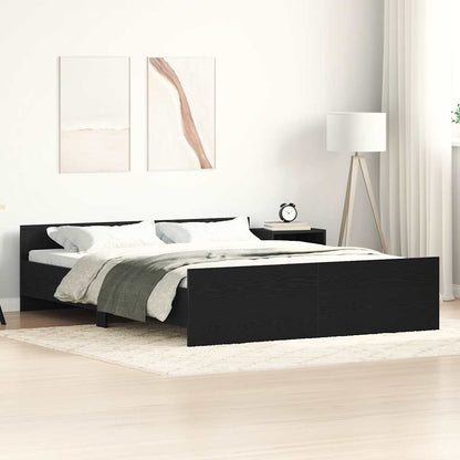 Bed Frame without Mattress 160x200 cm Black oak