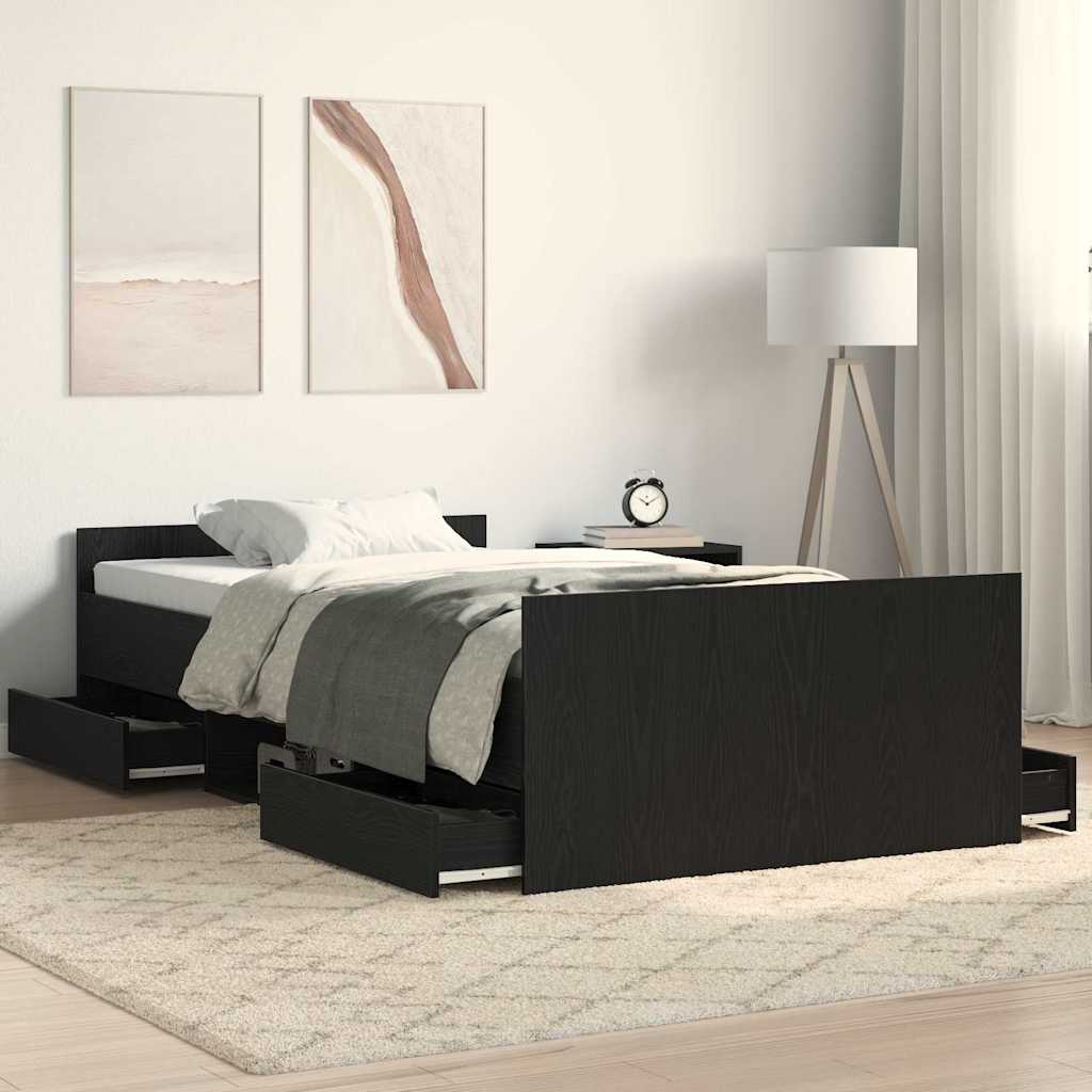 Bed Frame without Mattress 90x200 cm Black oak