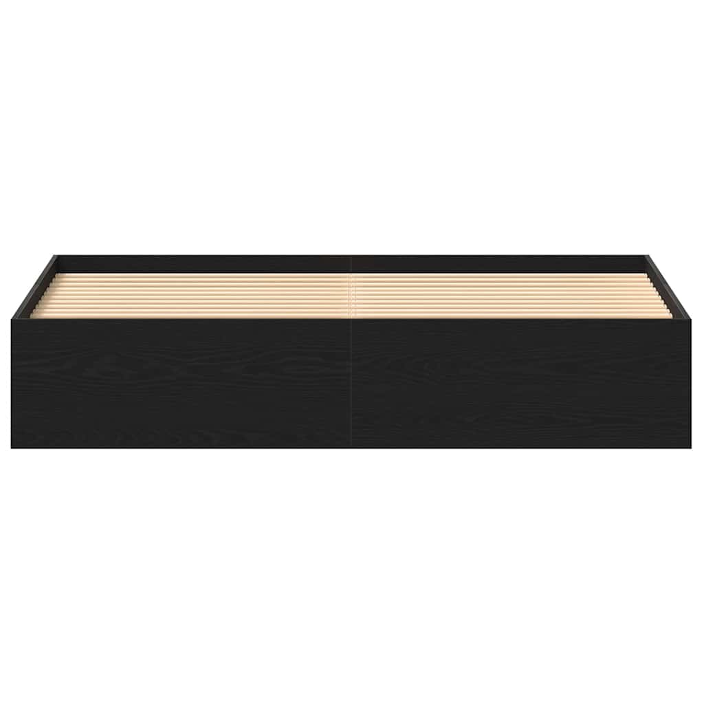 vidaXL Bed Frame without Mattress Black Oak 200x200 cm Engineered Wood 5
