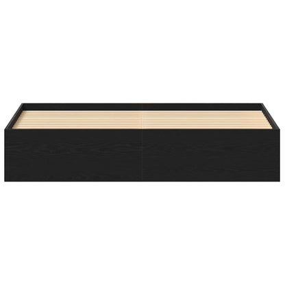 vidaXL Bed Frame without Mattress Black Oak 200x200 cm Engineered Wood 5