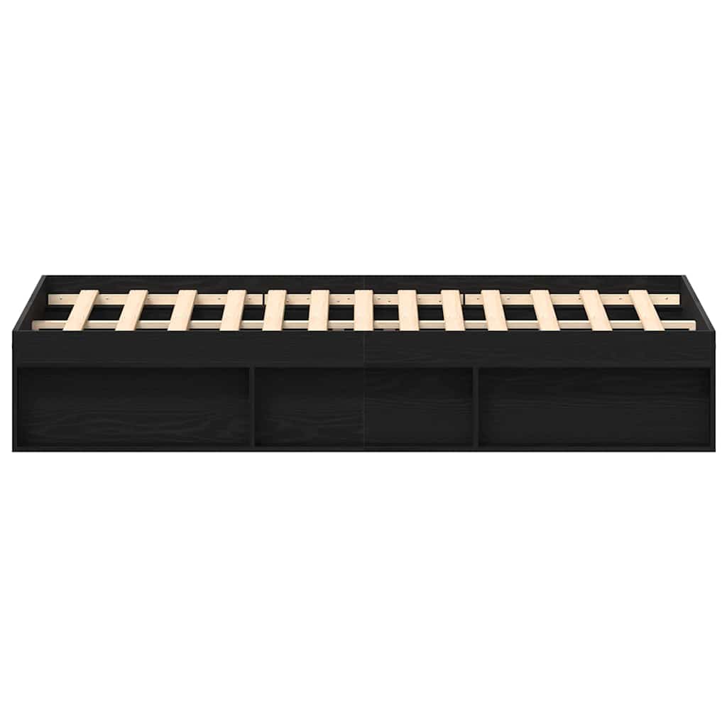 vidaXL Bed Frame without Mattress Black Oak 200x200 cm Engineered Wood 6