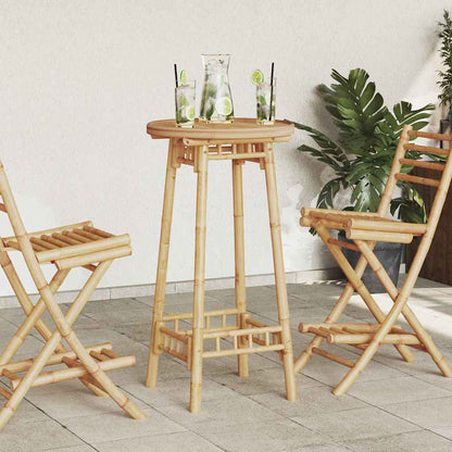 vidaXL 3 Piece Outdoor Bar Set Foldable Bamboo