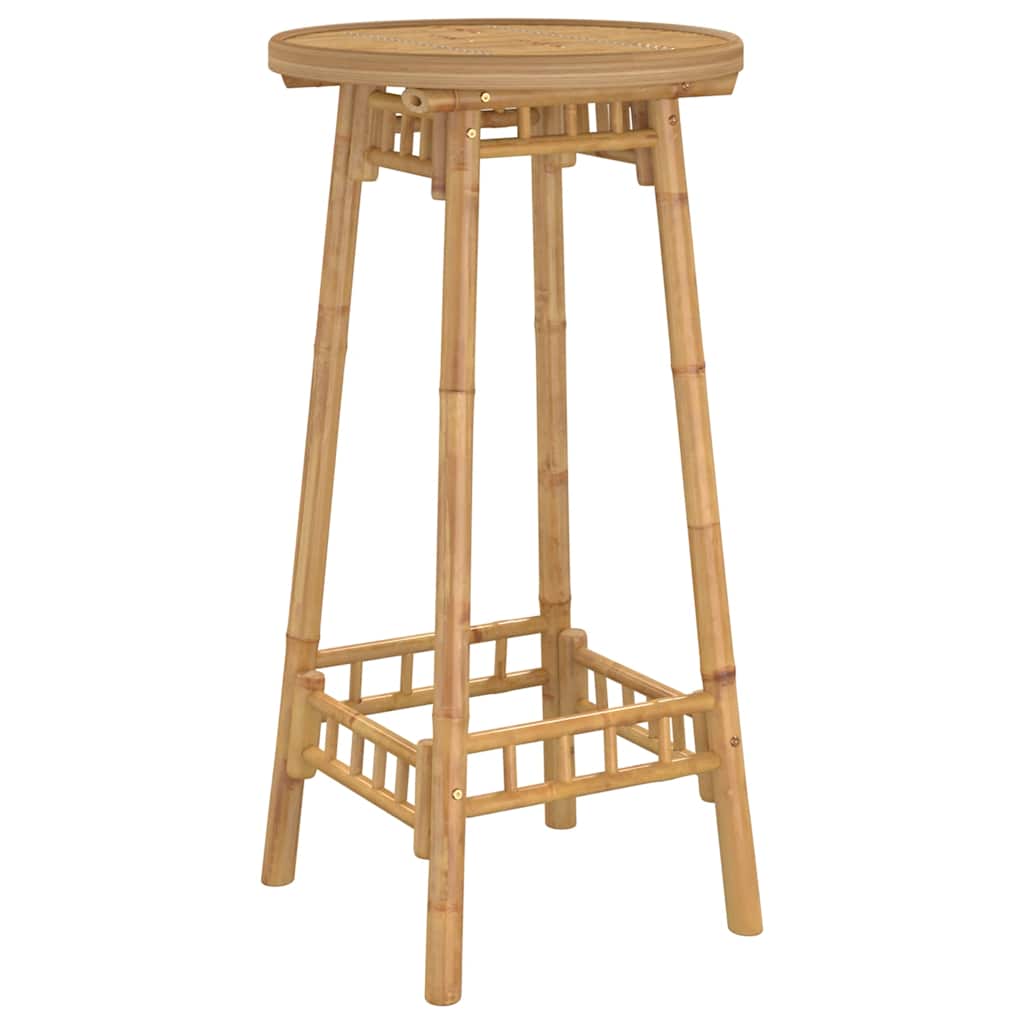 vidaXL 3 Piece Outdoor Bar Set Foldable Bamboo 6