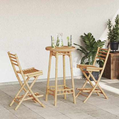 vidaXL 3 Piece Outdoor Bar Set Foldable Bamboo 1