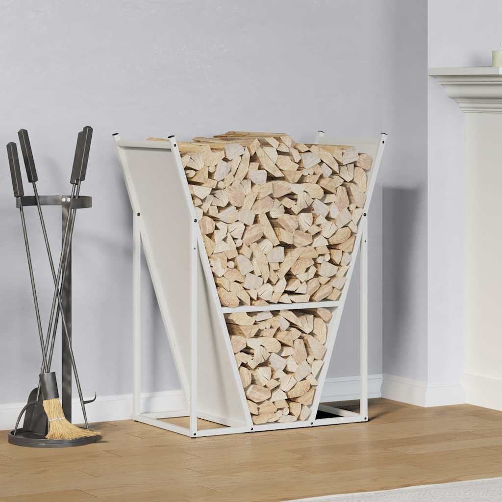 Firewood Rack 69,5x35x81 cm Cold-rolled steel White