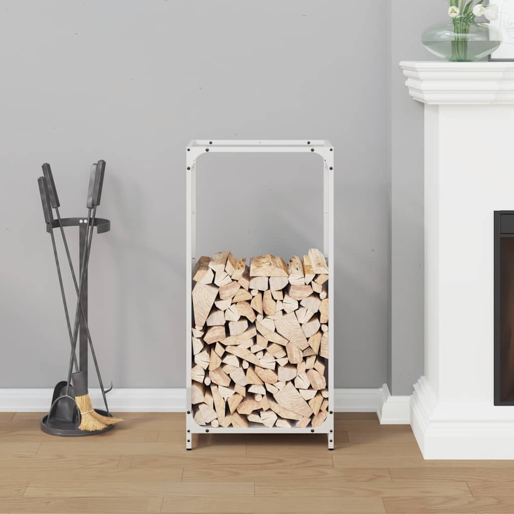 Firewood Rack Cold-rolled steel Height 90 cm White 44 cm