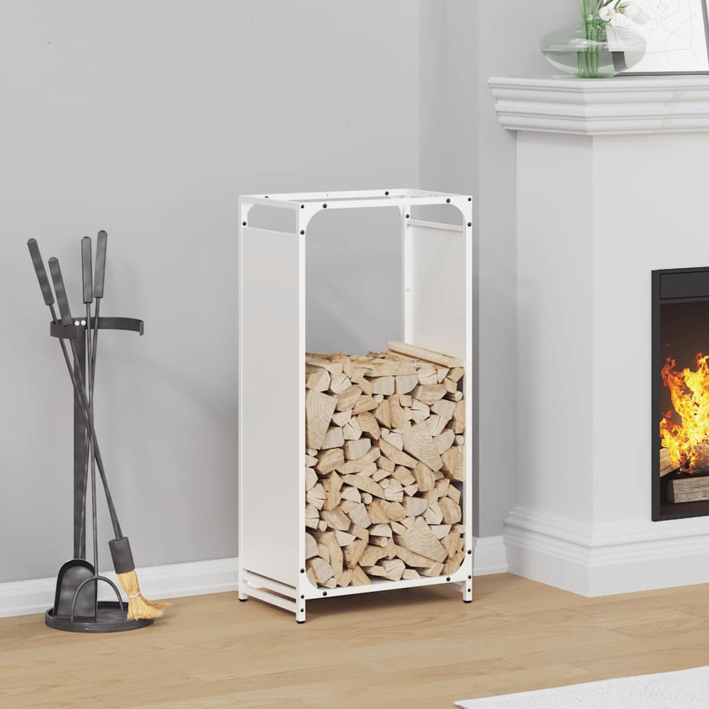 Firewood Rack Cold-rolled steel Height 90 cm White 44 cm