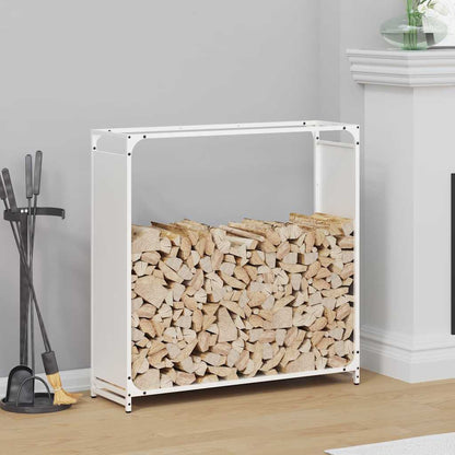Firewood Rack Cold-rolled steel Height 90 cm White 90 cm