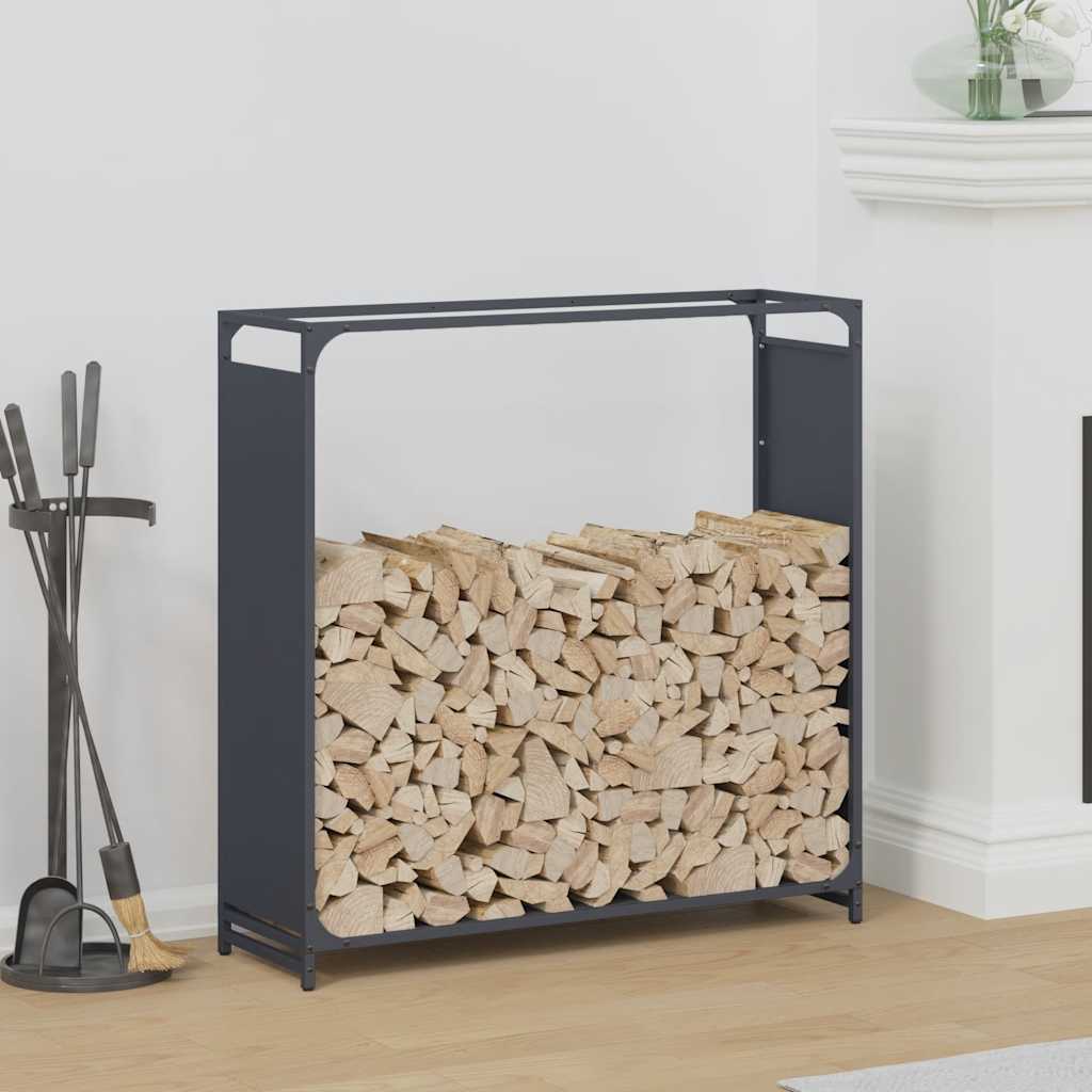 Firewood Rack Cold-rolled steel Height 90 cm Anthracite 90 cm