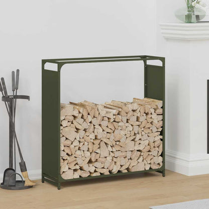 Firewood Rack Cold-rolled steel Height 90 cm Olive green 90 cm