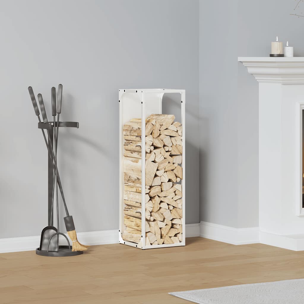 Firewood Rack Cold-rolled steel White 25 x 25 x 80 cm