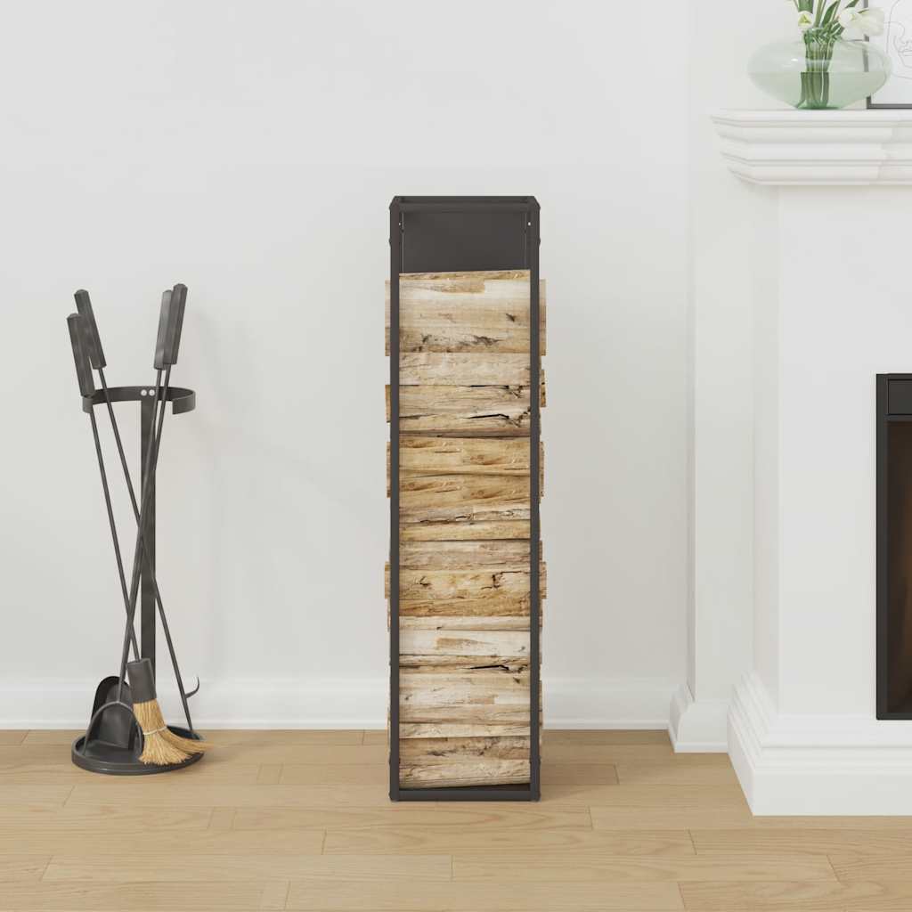 Firewood Rack Cold-rolled steel Black 25 x 25 x 100 cm