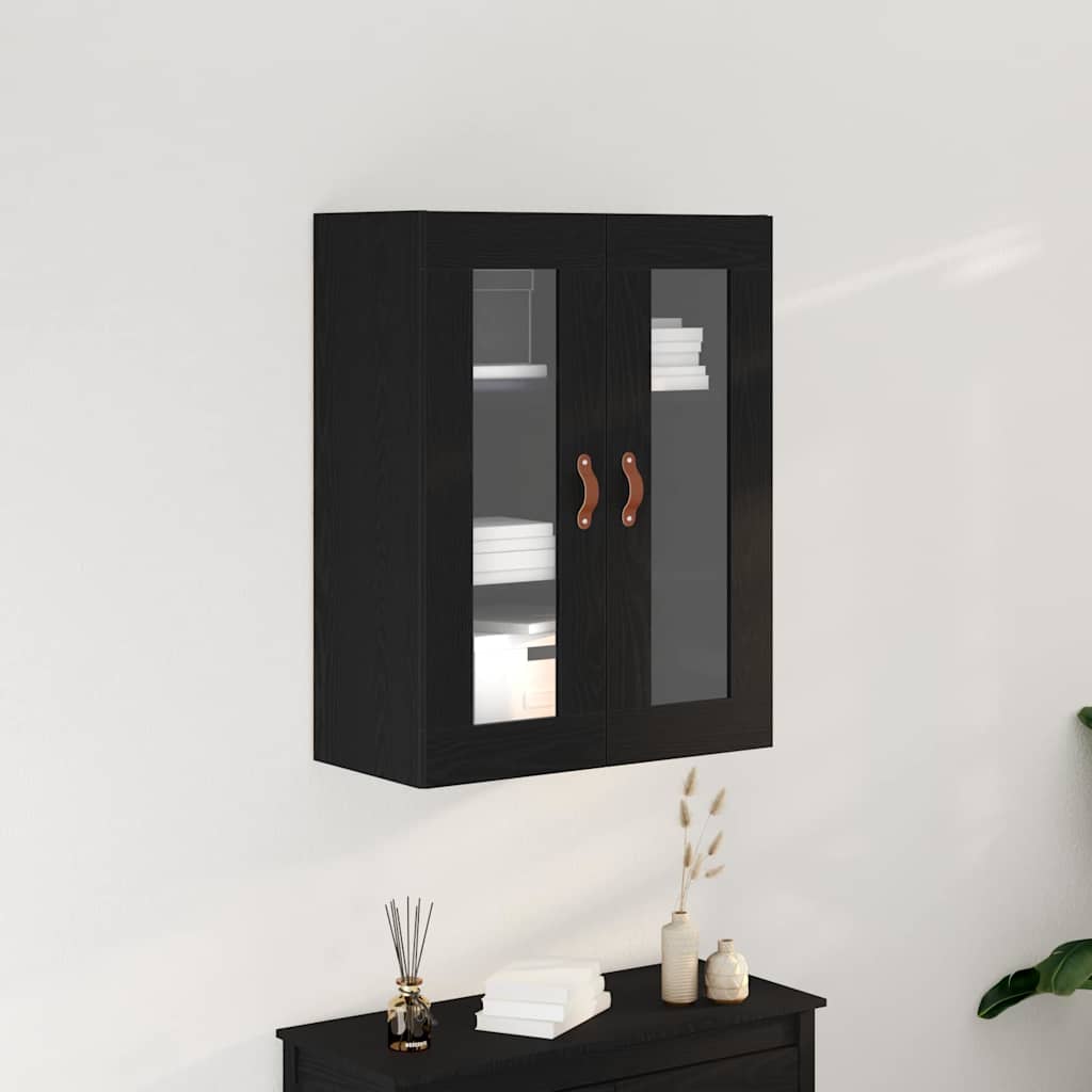 Wall Mounted Cabinet 69,5x34x90 cm Black oak