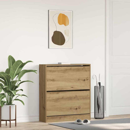 Shoe Cabinet 80x21x87.5 cm Engineered Wood Artisan oak