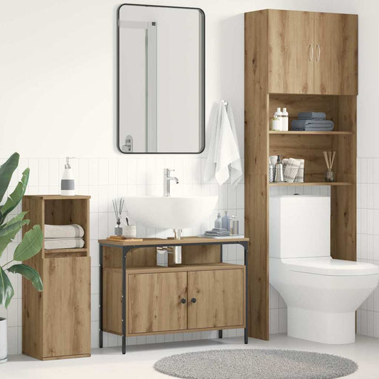 Bathroom Sink Cabinet 60x30x60 cm Engineered Wood Artisan oak 80 cm