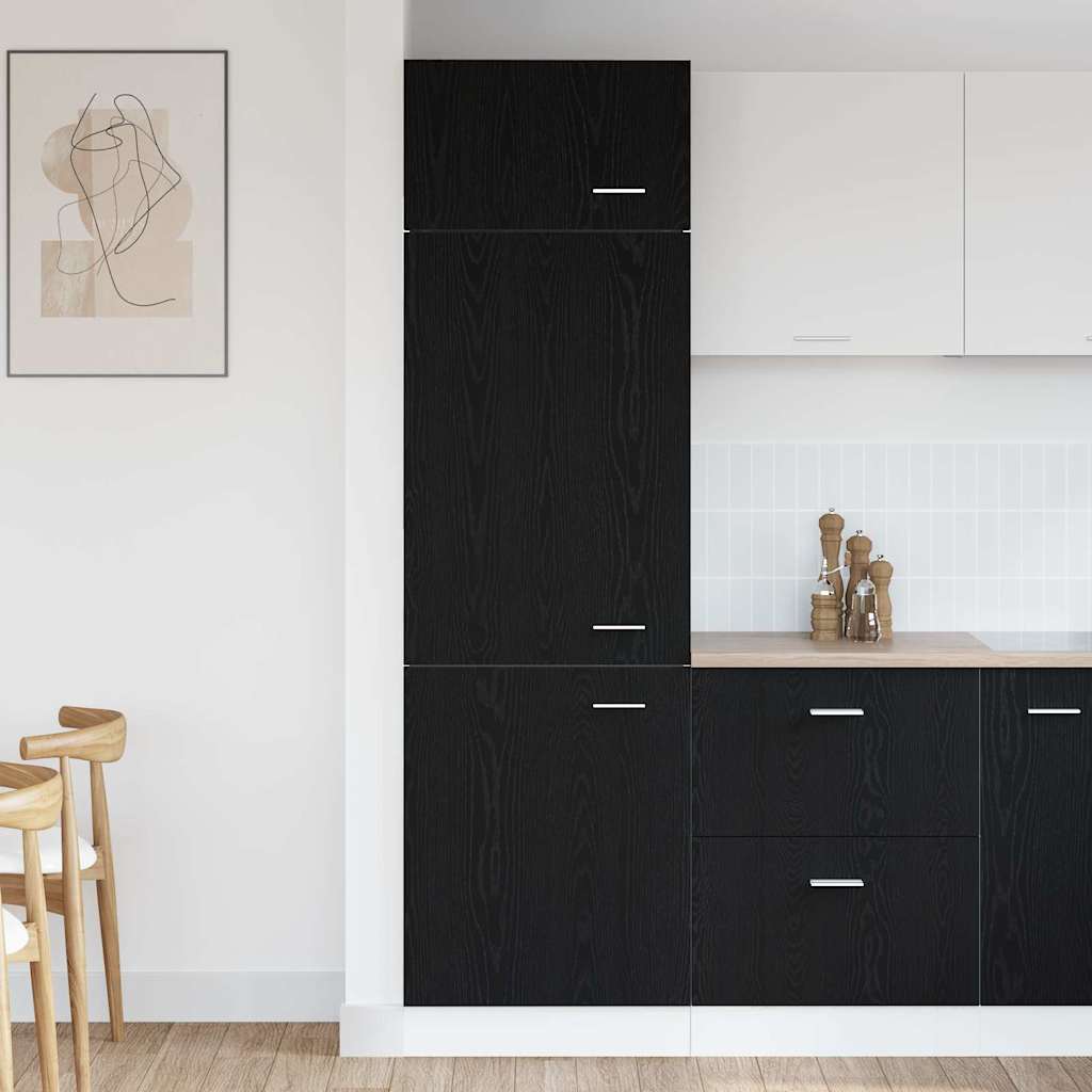 vidaXL Hanging Cabinet Lyon Black Oak 60 x 31 x 207 cm Engineered Wood 4