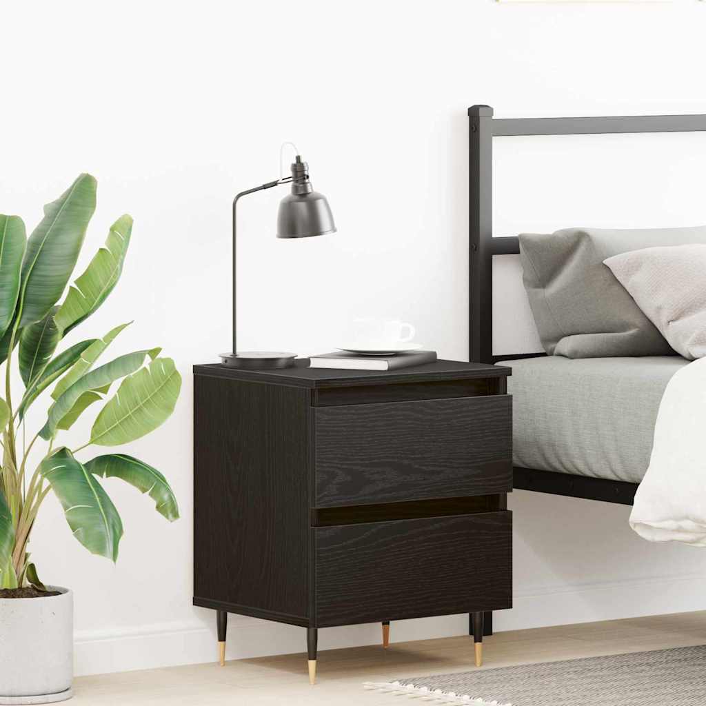 Bedside Cabinet 40x35x50 cm Engineered Wood Black oak 1
