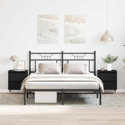 Bedside Cabinet 40x35x50 cm Engineered Wood Black oak 2
