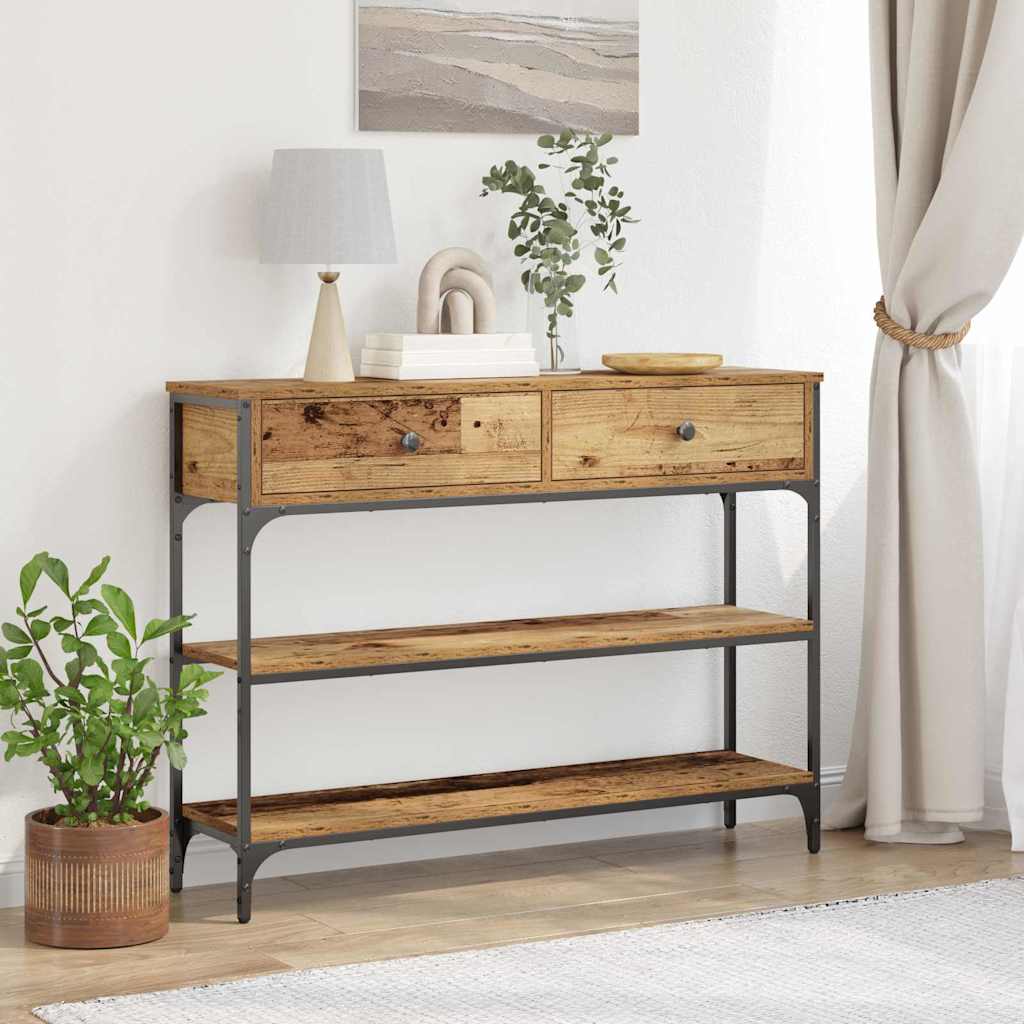 Console Table 100x25x75 cm Engineered Wood Old wood 100 cm