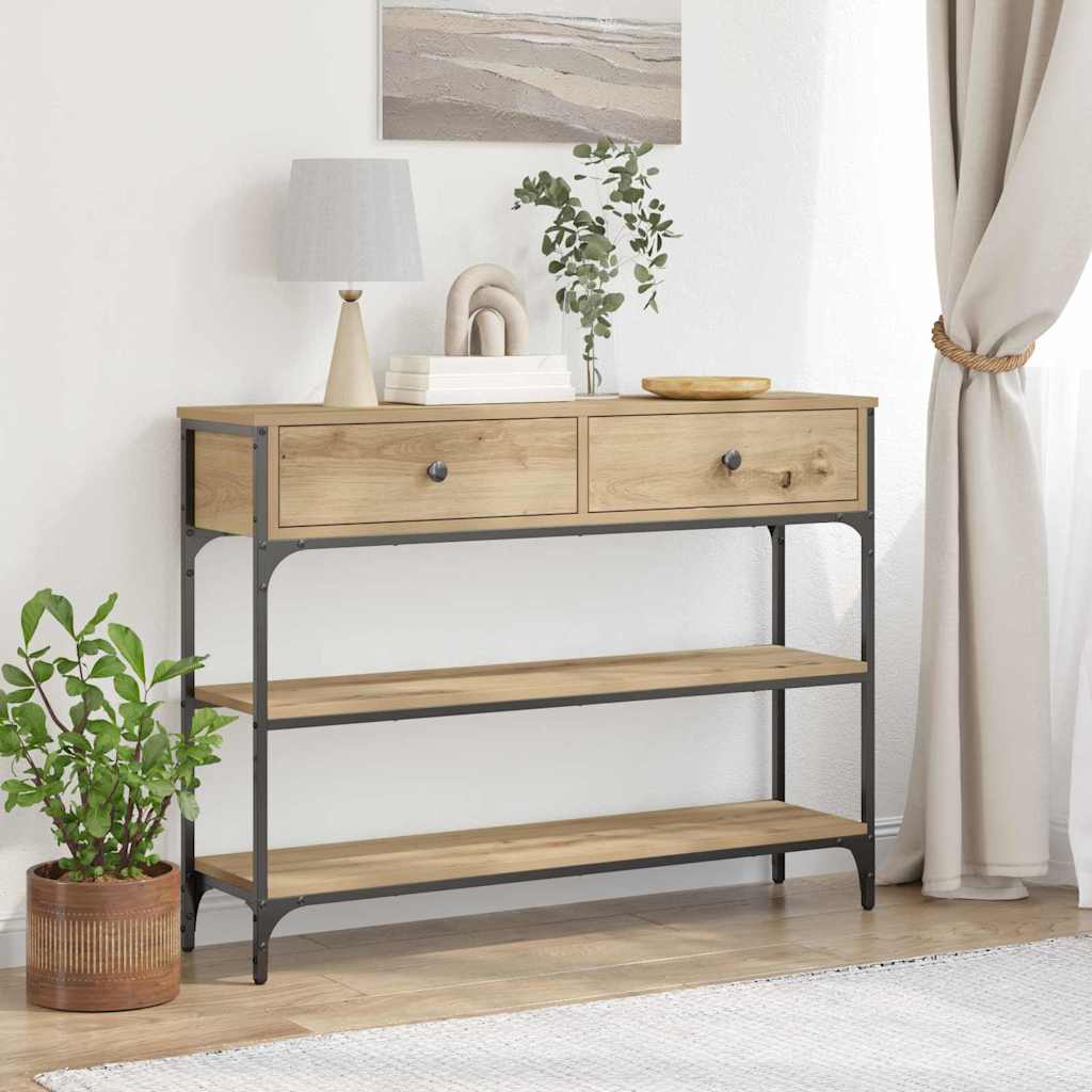 Console Table 100x25x75 cm Engineered Wood Artisan oak 100 cm