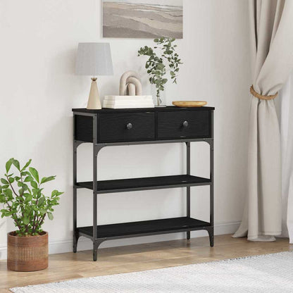 Console Table 100x25x75 cm Engineered Wood Black oak 72.5 cm